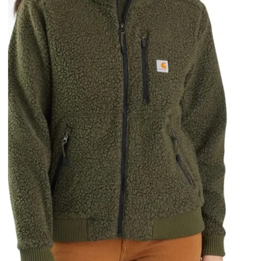 Carhartt Olive Sherpa Full-Zip Fleece Jacket - Picture 4 of 4